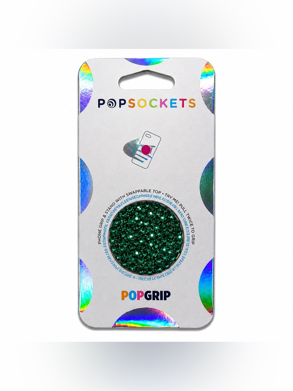 Emerald Green Luxe Crystals PopSocket Phone Holder Grip New